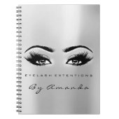 wimpers extensie ogen make-up artiest grijs zilver notitieboek (Voorkant)