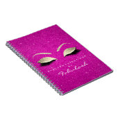 Wimpers Glitter Ogen Make-up Helder Roze Goud Naam Notitieboek (Rechterzijde)