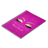 Wimpers Glitter Ogen Make-up Helder Roze Goud Naam Notitieboek (Linkerzijde)