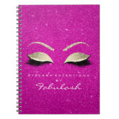 Wimpers Glitter Ogen Make-up Helder Roze Goud Naam Notitieboek (Voorkant)