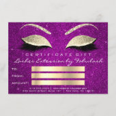 Wimpers Goud Roze Make-up Artiest Certificaat Gift (Voorkant)