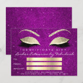 Wimpers Goud Roze Make-up Artiest Certificaat Gift (Voorkant / Achterkant)