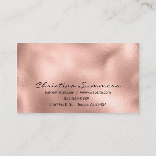 Wimpers Handgeschreven Roos Gold Wimper Eyes Visitekaartje (Achterkant)