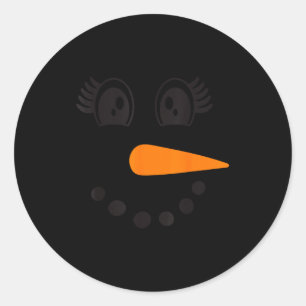 Wimpers Kerst Outfit Sneeuwman Gezicht Kostuum Gi Ronde Sticker