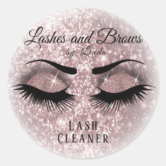  wimpers Lash Cleaner Design - Roos Ronde Sticker (Voorkant)