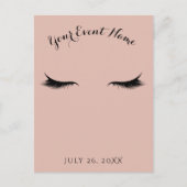 Wimpers Lashes Beauty Salon Spa Make-up Event Uitnodiging Briefkaart (Voorkant)