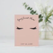 Wimpers Lashes Beauty Salon Spa Make-up Event Uitnodiging Briefkaart (Staand voorkant)