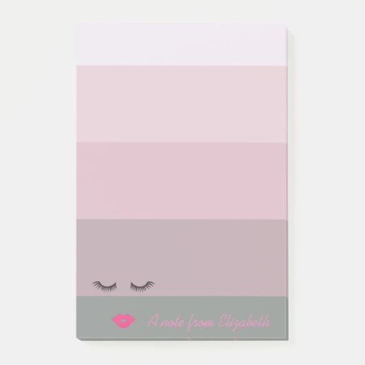 Wimpers, Lippen op Strepen-Personaliseerbaar Post-it® Notes (Voorkant)