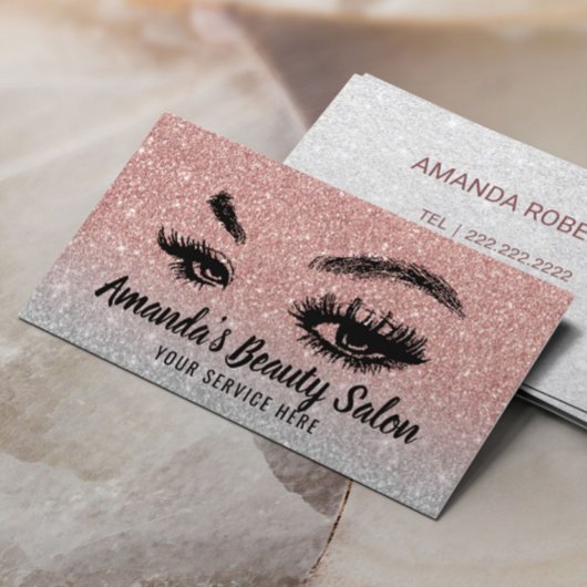 Wimpers Make-up Artiest Beauty Salon Roos Goud Zil Visitekaartje