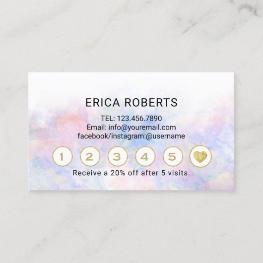 wimpers make-up artiest elegante Waterverf Klantenkaartje (Achterkant)