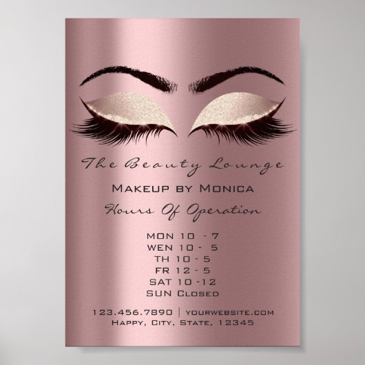 Wimpers Make-up Artiest Glitter Beauty Aubergine G Poster (Voorkant)