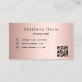 Wimpers make-up artiest roos gouden QR-code Visitekaartje (Achterkant)
