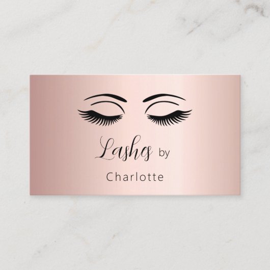 Wimpers make-up artiest roos gouden QR-code Visitekaartje (Voorkant)