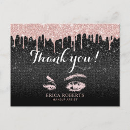 Wimpers Make-up Artiest Rose Gold Drips Schoonheid Briefkaart