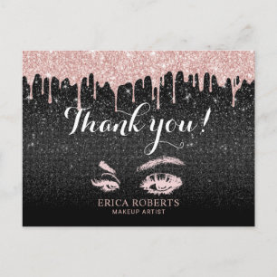 Wimpers Make-up Artiest Rose Gold Drips Schoonheid Briefkaart
