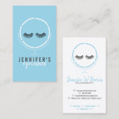 Wimpers Make-up Artiest Schoonheidsspiegel Blauw Visitekaartje (Voorkant / Achterkant)