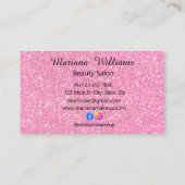 wimpers, make-up artiest stijlvolle roze glitters  visitekaartje (Achterkant)