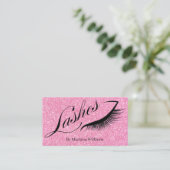 wimpers, make-up artiest stijlvolle roze glitters  visitekaartje (Staand voorkant)