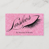 wimpers, make-up artiest stijlvolle roze glitters  visitekaartje (Voorkant)