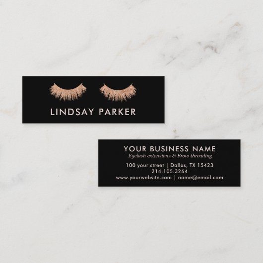 Wimpers Make-up Artiest Zwart Mini Visitekaartje (Voorkant / Achterkant)
