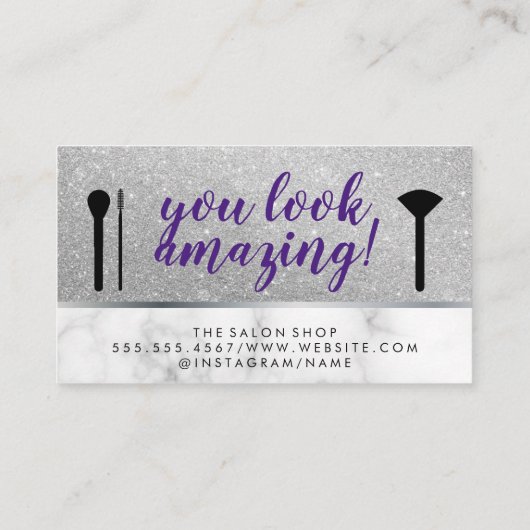 Wimpers Make-up Artist Marble Glitter Visitekaartje (Achterkant)