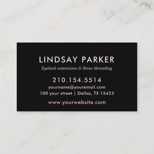 Wimpers Make-up Artist Rose Goud Visitekaartje (Achterkant)