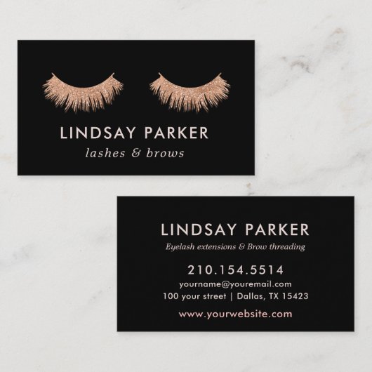 Wimpers Make-up Artist Rose Goud Visitekaartje (Voorkant / Achterkant)