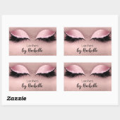 Wimpers Make-up Blush Roze Rechthoekige Sticker (Vel)