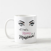 Wimpers, make-up kunst, mascara, cadeau voor meisj koffiemok (Links)