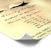 Wimpers Make-up Openingstijden Gouden Salon Glitte Poster (Hoek)