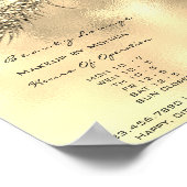 Wimpers Make-up Openingstijden Gouden Salon Metaal Poster (Hoek)