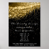 Wimpers Make-up Openingsuren Gouden Confetti Zwart Poster (Voorkant)