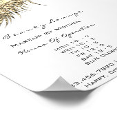 Wimpers Make-up Openingsuren Gouden Salon Metaal W Poster (Hoek)