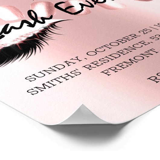 Wimpers Make-up Schoonheidsbehandeling Promotie Ro Poster (Hoek)