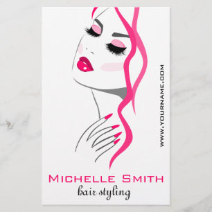 Wimpers Manicure Haar Roze Meisje Beauty Branding Flyer