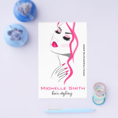 Wimpers Manicure Haar Roze Meisje Beauty Branding Flyer (Enkel)