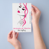 Wimpers Manicure Haar Roze Meisje Beauty Branding Flyer (Hand)