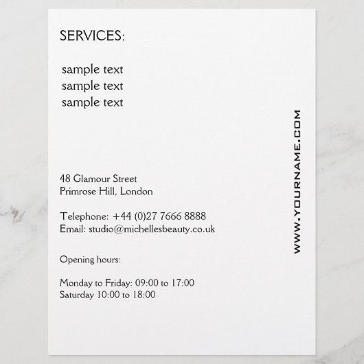 Wimpers Manicure Haar Roze Meisje Beauty Branding Flyer (Achterkant)