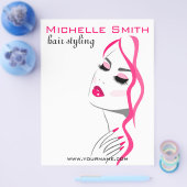 Wimpers Manicure Haar Roze Meisje Beauty Branding Flyer (Enkel)