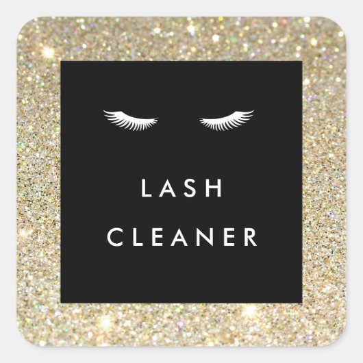 Wimpers met Gold Glitter Lash Cleaner Stickers (Voorkant)