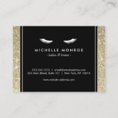 Wimpers met Gold Glitter Salon Aftercare Kaart Visitekaartje (Achterkant)