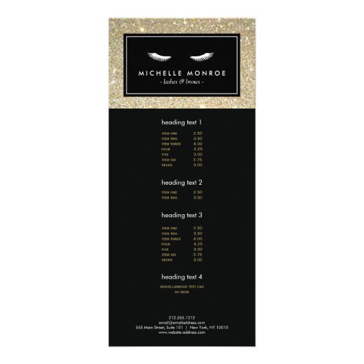 Wimpers met gouden Glitter Rack Kaart (Voorkant)