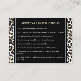 Wimpers met Leopard Print Aftercare Kaart Visitekaartje