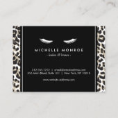 Wimpers met Leopard Print Aftercare Kaart Visitekaartje (Achterkant)