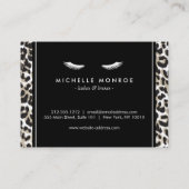 Wimpers met Leopard Print Aftercare Kaart Visitekaartje (Achterkant)