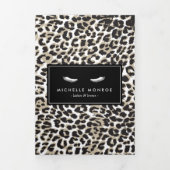 Wimpers met Leopard Print Prijslijst Brochure Drieluik Kaart (Cover)