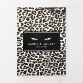 Wimpers met Leopard Print Prijslijst Brochure Drieluik Kaart