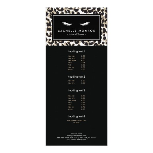 Wimpers met Leopard Print Rack Kaart (Voorkant)