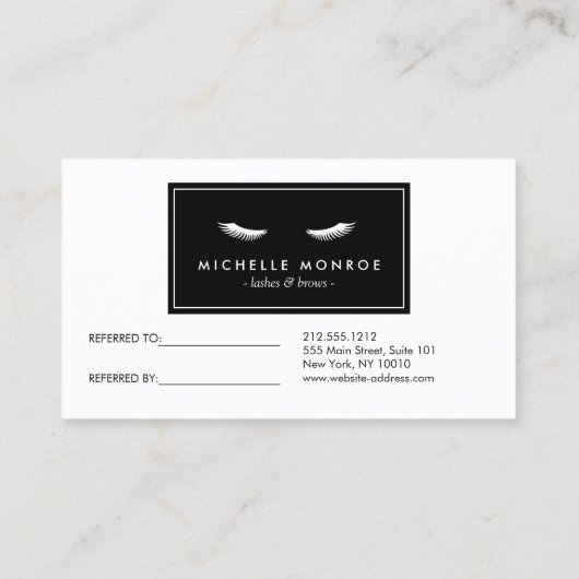 Wimpers met Leopard Print Salon Verwijzing (Achterkant)