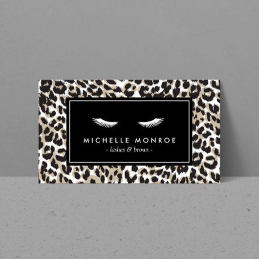 Wimpers met luipaardprint visitekaartje